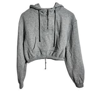 Snipes Sweatshirt Women M Gray Crop Gray Hoodie Streetwear Athleisure Casual‎